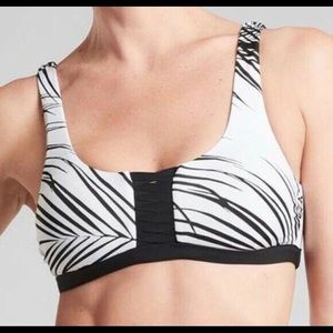 ATHLETA Adriata Retro Palm Black White Bikini Top size medium new with tags